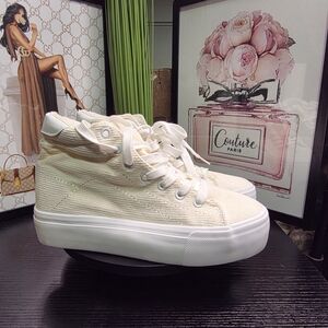 Cream Women's High-Top Sneakers